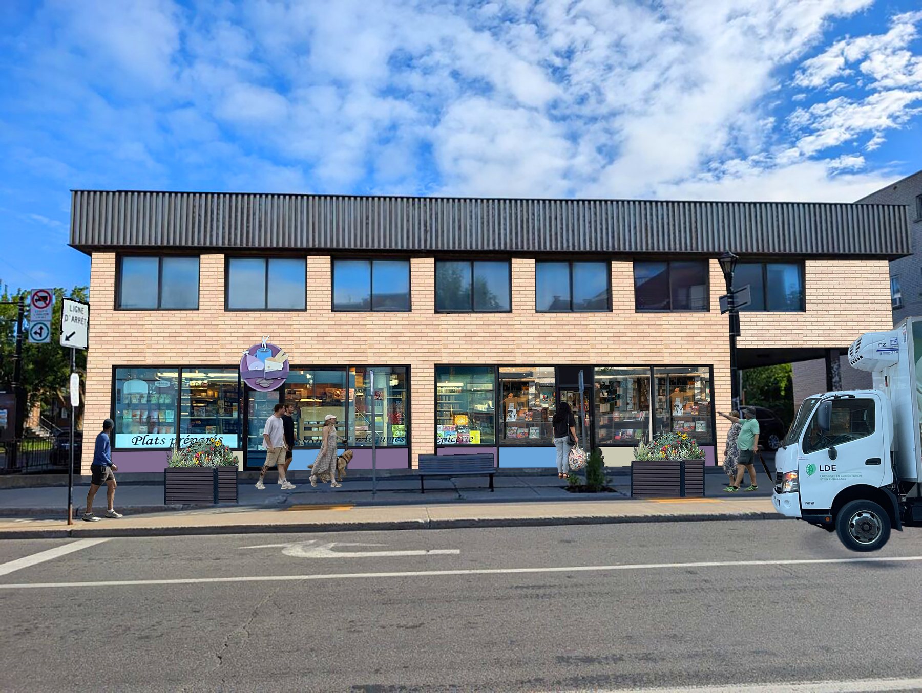 Photomontage of the proposed street frontage after conversion